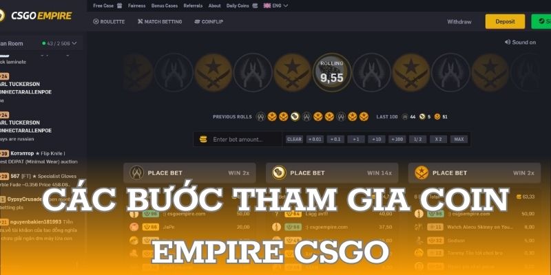 Các bước tham gia coin empire csgo 